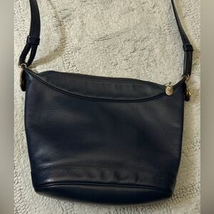 Vintage Dior Navy Leather Cross Body Bag